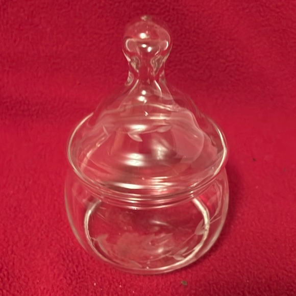 Princess House Heritage Etched Glass Candy Dish w/Lid - Picture 1 of 3